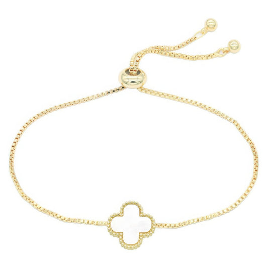 Golden Clover Adjustable Bracelet